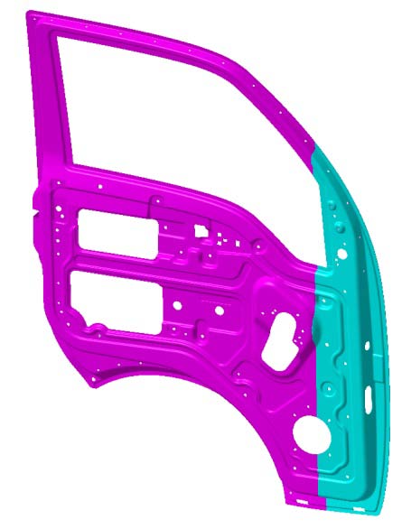 Fig 2 : Assembly of molded trim and with inner panel