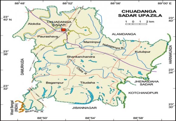 Fig. 1 : Study area location map -Chuadanga Municipal (Banglapedia, 2008).