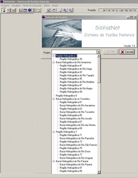 Fig. 2 : SisVazNat start screen