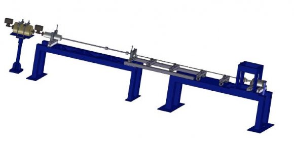 Fig.17 : Photograph showing the entire SHPB setup assembly and zoomed details of speed sensors, specimen position, momentum trap and the floater bearings