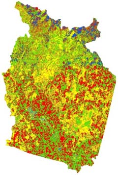 Fig. 14 : Environmental vulnerability maps of the study area
