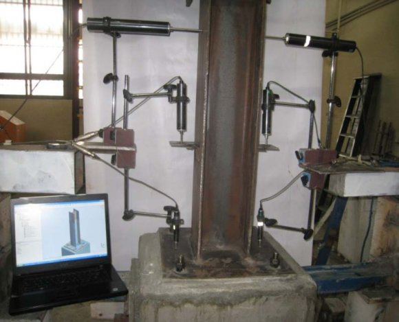 e l , the length of element in remote areas ( ) e l? , the number of Global Journal of Researches in Engineering ( ) Volume XVI Issue III Version I elements in thickness of column base plate ( ) e n , and the number of elements in column flange thickness ( ) e n? .Table 2 : Naming of meshing in finite element model The number of nodes The number of elements