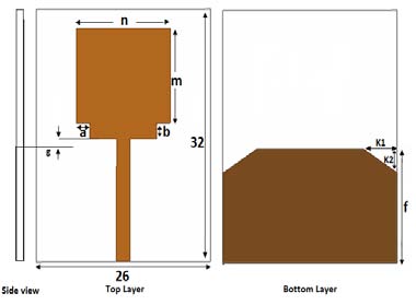 Circularly Polarized Planar Monopole Antenna with Wide AR Bandwidth using a Novel Radiator/Ground Structure II.