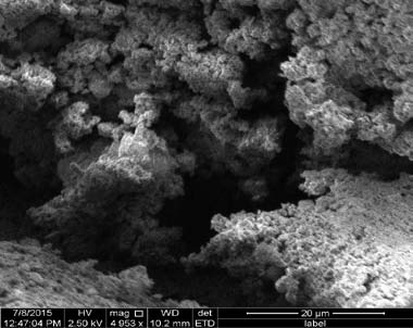 Figure 5: SEM micrographs of produced samples (a) Upper left: indirect solar light at 25 o C; (b) Upper right: direct solar light at 25 o C; (c) down middle: direct solar light at 5 o C