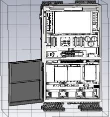 Fig. One is established. The cabinet dimensions are 800mm × 500mm × 1500mm (width × depth × height), and the weight is 780Kg. The internal drive control circuit.