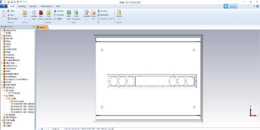 a) Influence of opening position on shielding effectiveness of cabinet CASE 1. According to the model, there are six circular holes on the top surface of the cabinet, each radius R=30mm, as shown in Fig.3, the coordinates of the bottom corner of the cabinet is the coordinate origin (0,0,0), and the left side of the diagonal is ( 800,500,1500). The sweep range is set to 25Hz-1GHz and the sweep step is 10KHz.