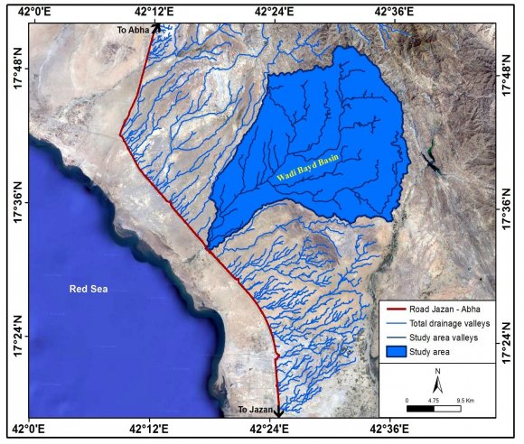 Figure (3) shows the impact of flash floods between 2018 and 2019, and that what makes the researcher select Wadi Al-Bayd watershed and its impacts on the Jizan-Abha Highway as a case study model.