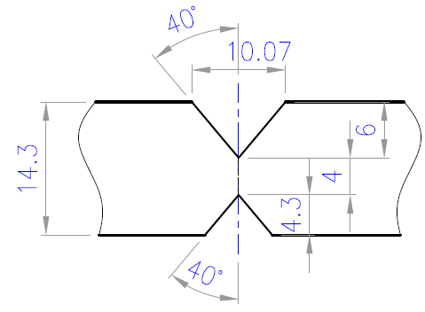 Figure 5 : Charpy V-Notch Located in CGHAZ