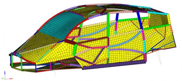 Figure 6 : 1D Beam model with shear panels