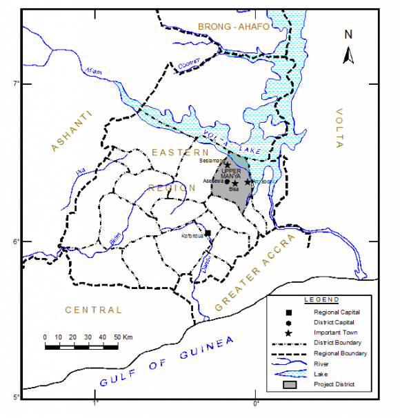 Fig. 2 : Geological map of the Upper Manya Krobo District