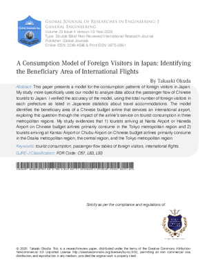 A Consumption Model of Foreign Visitors in Japan: Identifying the Beneficiary Area of International Flights