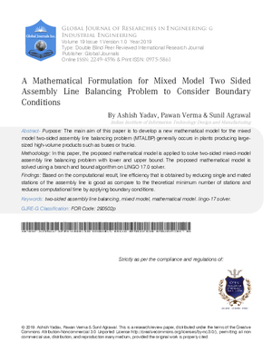 A Mathematical Formulation for Mixed Model Two Sided Assembly Line Balancing Problem to Consider Boundary Conditions