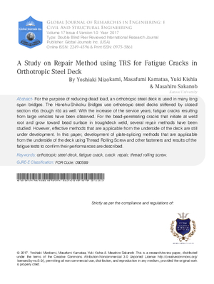 A Study on Repair Method using TRS for Fatigue Cracks in Orthotropic Steel Deck