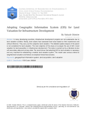Adopting Geographic Information System (GIS) for Land Valuation for Infrastructure Development