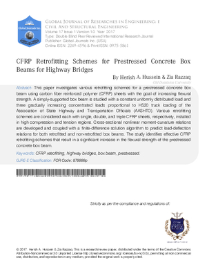 CFRP Retrofitting Schemes for Prestressed Concrete Box Beamsfor Highway Bridges