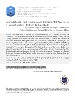 Computational Fluid Dynamics and Experimental Analysis of a Coated Stainless Steel Gas Turbine Blade