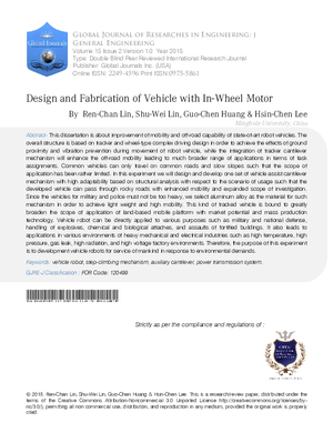 Design and Fabrication of Vehicle with in-Wheel Motor