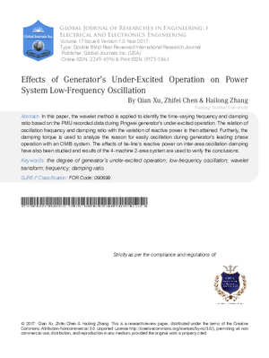 Effects of Generators Under-excited Operation on Power System Low-Frequency Oscillation
