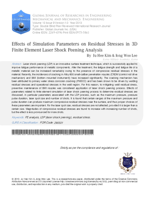 Effects of Simulation Parameters on Residual Stresses in 3D Finite Element Laser Shock Peening Analysis