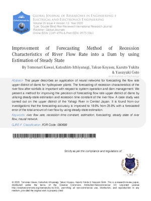 Improvement of Forecasting Method of Recession Characteristics of River Flow Rate into a Dam by using Estimation of Steady State