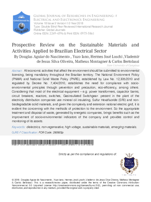 Prospective Review on the Sustainable Materials and Activities Applied to Brazilian Electrical Sector