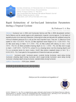 Rapid Estimations of Air-Sea-Land Interaction Parameters during a Tropical Cyclone