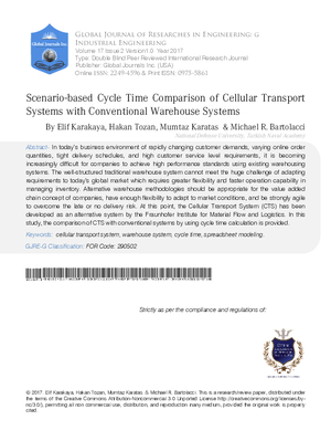 Scenario-Based Cycle Time Comparison of Cellular Transport Systems with Conventional Warehouse Systems
