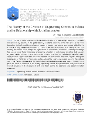 The History of the Creation of Engineering Careers in Mxico and Its Relationship with Social Innovation