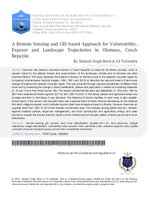 A Remote Sensing and GIS Based Approach for Vulnerability, Exposer and Landscape Trajectories in Olomouc, Czech Republic