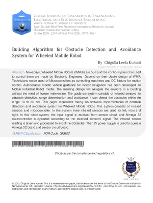 Building Algorithm for Obstacle Detection and Avoidance System for Wheeled Mobile Robot