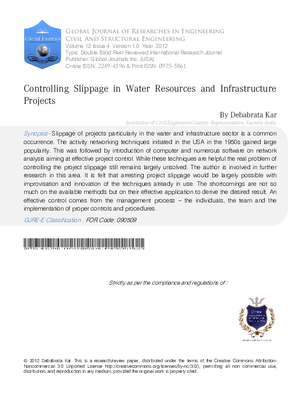 Controlling Slippage in Water Resources and Infrastructure Projects