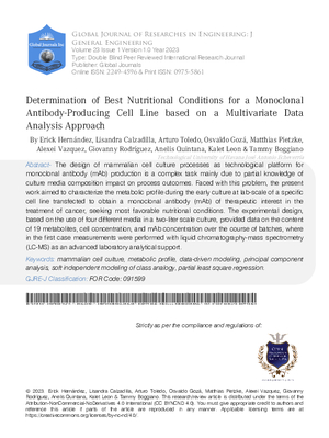 Determination of Best Nutritional Conditions for a Monoclonal Antibody-Producing Cell Line based on a Multivariate Data Analysis Approach