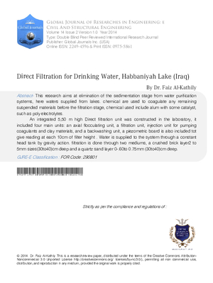 Direct Filtration for Drinking Water at Habbaniyah Lake (Iraq)