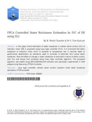 FPGA Controlled Stator Resistance Estimation in IVC of IM Using FLC