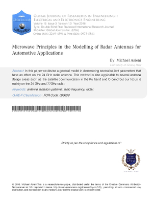 Microwave Principles in the Modelling of Radar Antennas for Automotive Applications