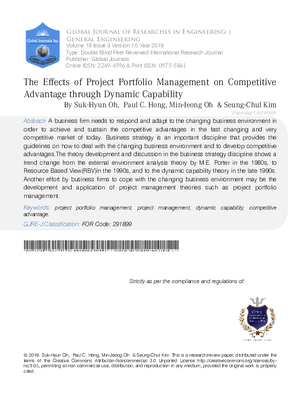 The Effects of Project Portfolio Management on Competitive  Advantage through Dynamic Capability