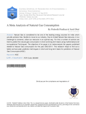 A Meta Analysis of Natural Gas Consumption