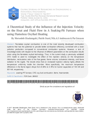 A Theoretical Study of the Influence of the Injection Velocity on the Heat and Fluid Flow in a Soaking-Pit Furnace when using Flameless Oxyfuel Heating