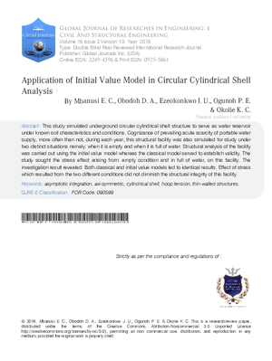 Application of Initial Value Model in Circular Cylindrical Shell Analysis