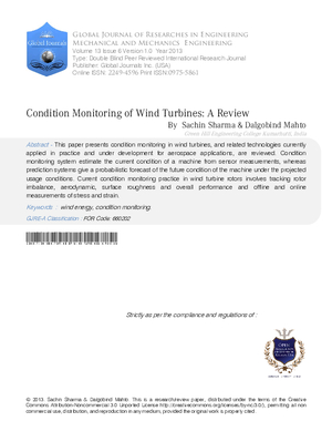 Condition Monitoring of Wind Turbines: A Review