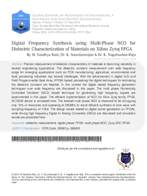 Digital Frequency Synthesis using Multi-Phase NCO for Dielectric Characterization of Materials on Xilinx Zynq FPGA