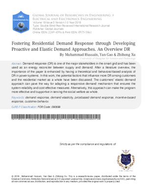 Fostering Residential Demand Response through Developing Proactive and Elastic Demand Approaches. An Overview DR