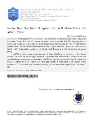 In the New Spectrum of Space Law, Will Biden Favor the Moon Treaty?