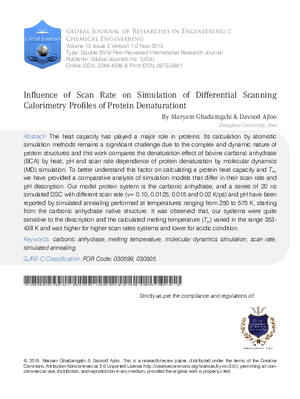 Influence of Scan Rate on Simulation of Differential Scanning Calorimetry Profiles of Protein Denaturationt