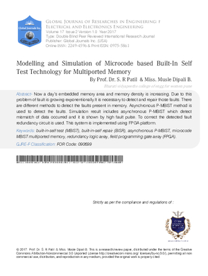 Modelling and Simulation of Microcode based Built-In Self Test Technology for Multiported Memory