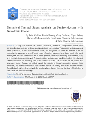 Numerical Thermal Stress Analysis on Semiconductors with Nano-Fluid Coolant