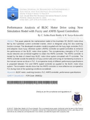 Performance Analysis of BLDC Motor Drive using New Simulation Model with Fuzzy and ANFIS Speed Controllers