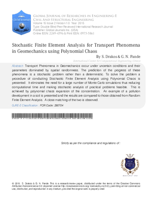 Stochastic Finite Element Analysis for Transport Phenomena in Geomechanics using Polynomial Chaos
