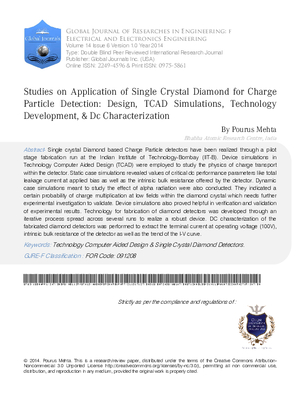 Studies on Application of Single Crystal Diamond for Charge Particle Detection: Design, TCAD Simulations, Technology Development, 