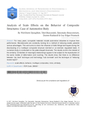 Analysis of Scale Effects on the Behavior of Composite Structures: Case of Automotive Body